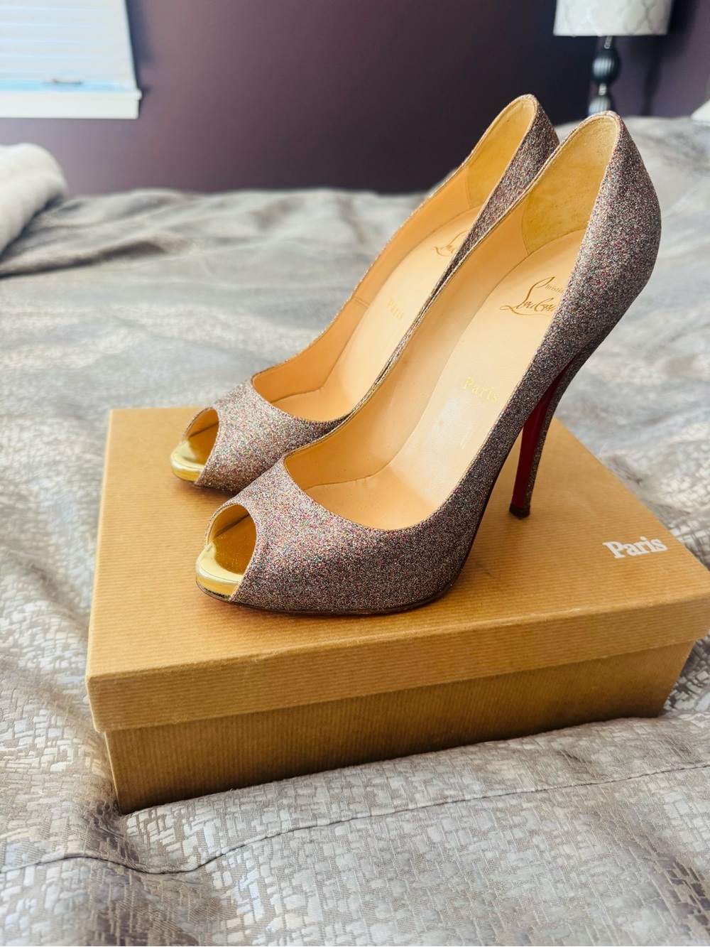 Christian Louboutin Multicolor Glitter Very Prive Pumps